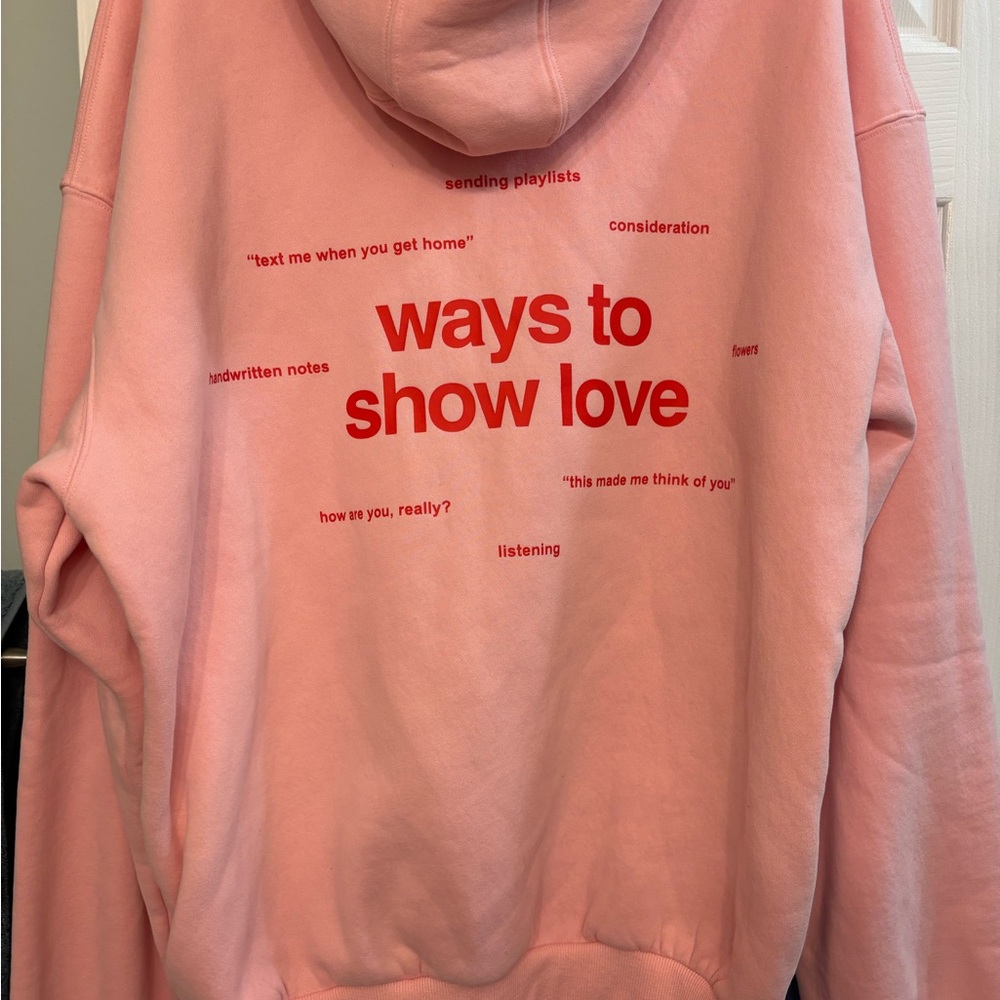 Comfrt pink heart Limited, edition size large Ways to Show Love" Hoodie 💕❤️ - Picture 2 of 5